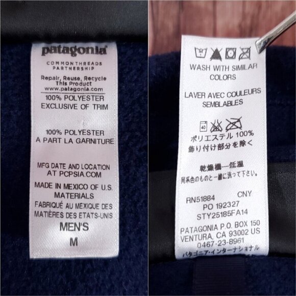 Patagonia Synchilla Mens Size Medium Navy Blue Fleece Vest Cognizant Embroidered - Picture 9 of 11